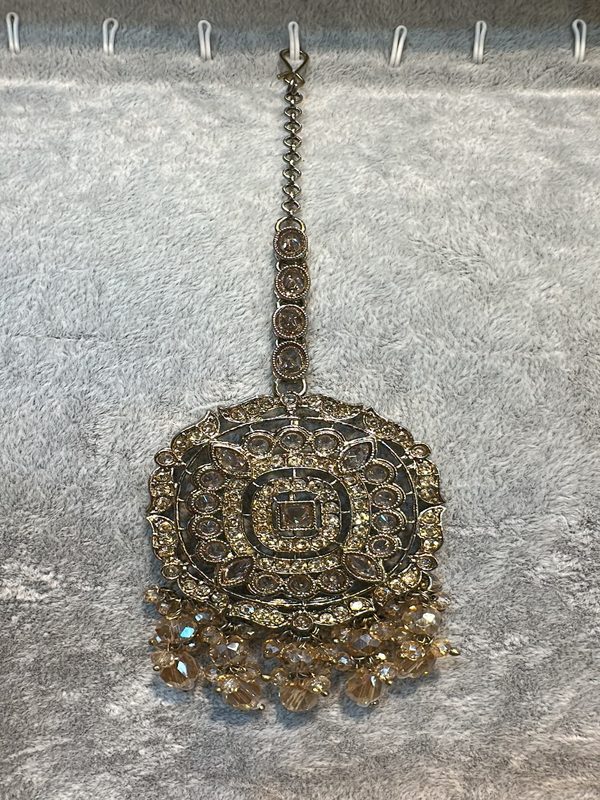 Champagne Antique Gold Maang Tikka