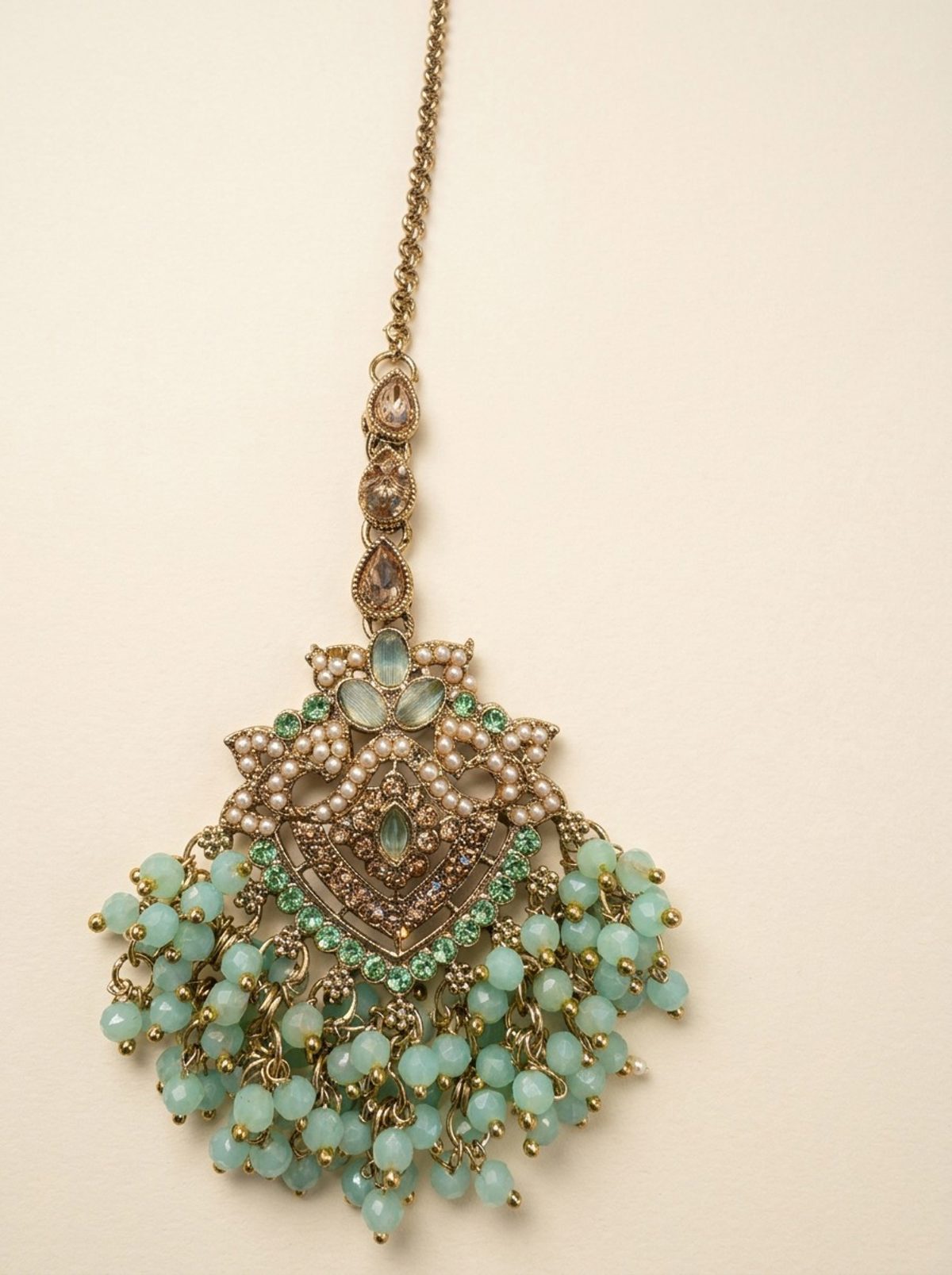 Mint Antique Gold Maang Tikka